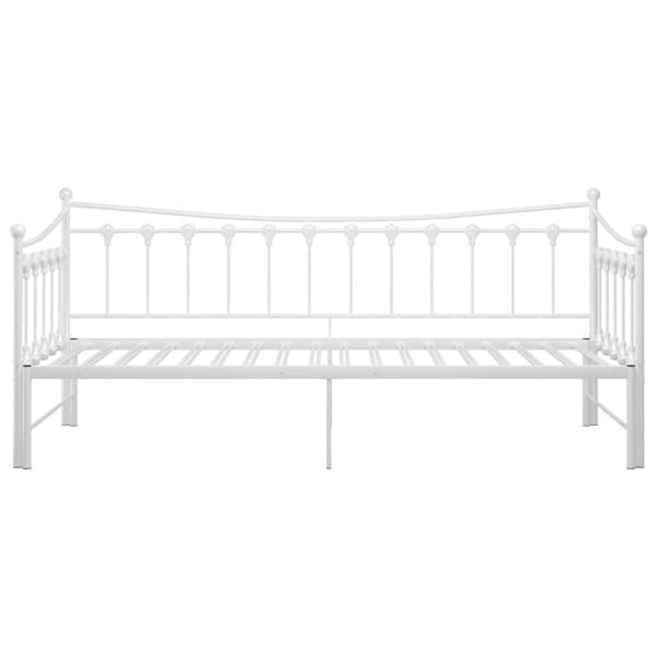 vidaXL Utdragbar sängram bäddsoffa vit metall 90x200 cm