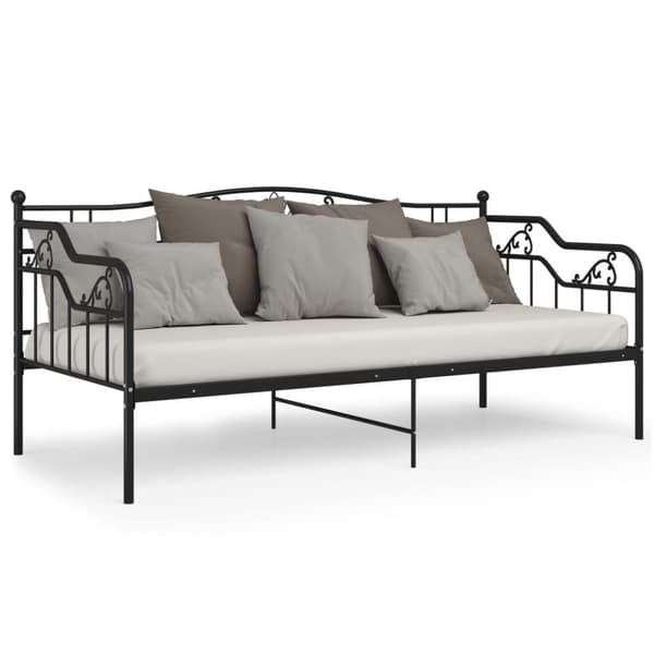 vidaXL Sohvasängyn runko musta metalli 90x200 cm