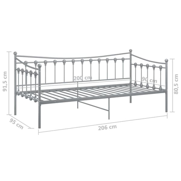 vidaXL Sohvasängyn runko harmaa metalli 90x200 cm