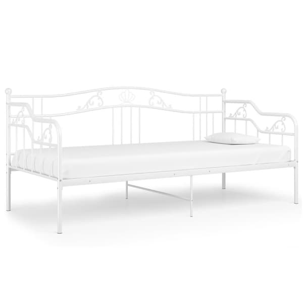 vidaXL Sohvasängyn runko valkoinen metalli 90x200 cm