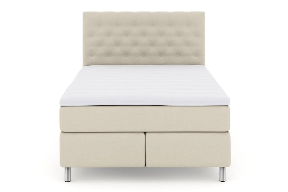 LEXI No 3 Kontinentalsäng 160 Fast Beige/Metall