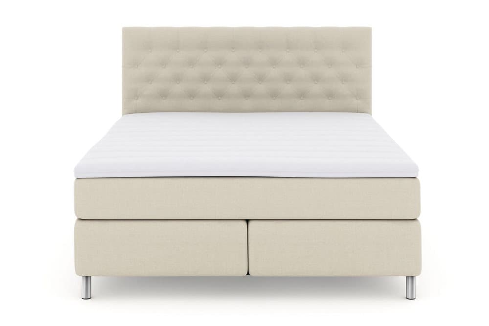 LEXI No 3 Kontinentalsäng 180 Fast Beige/Metall