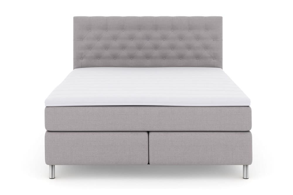 LEXI No 3 Kontinentalsäng 210 Fast Ljusgrå/Metall