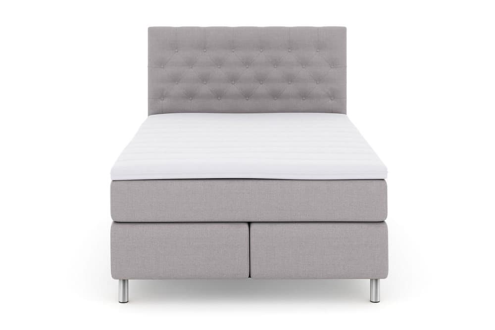 LEXI No 3 Kontinentalsäng 140 Fast/Medium Ljusgrå/Metall