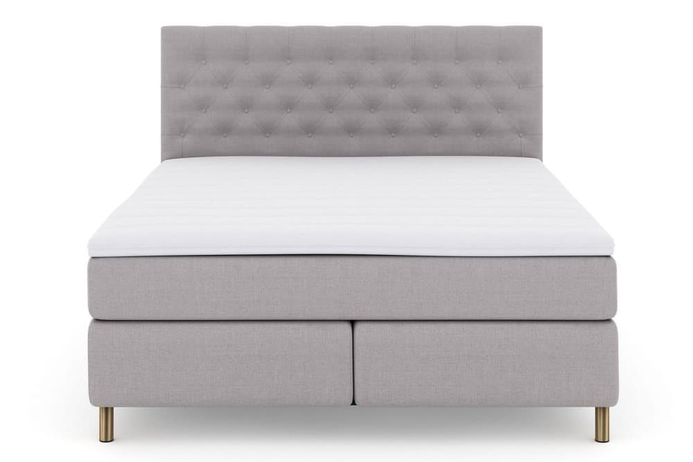 LEXI No 3 Kontinentalsäng 160 Fast/Medium Ljusgrå/Koppar