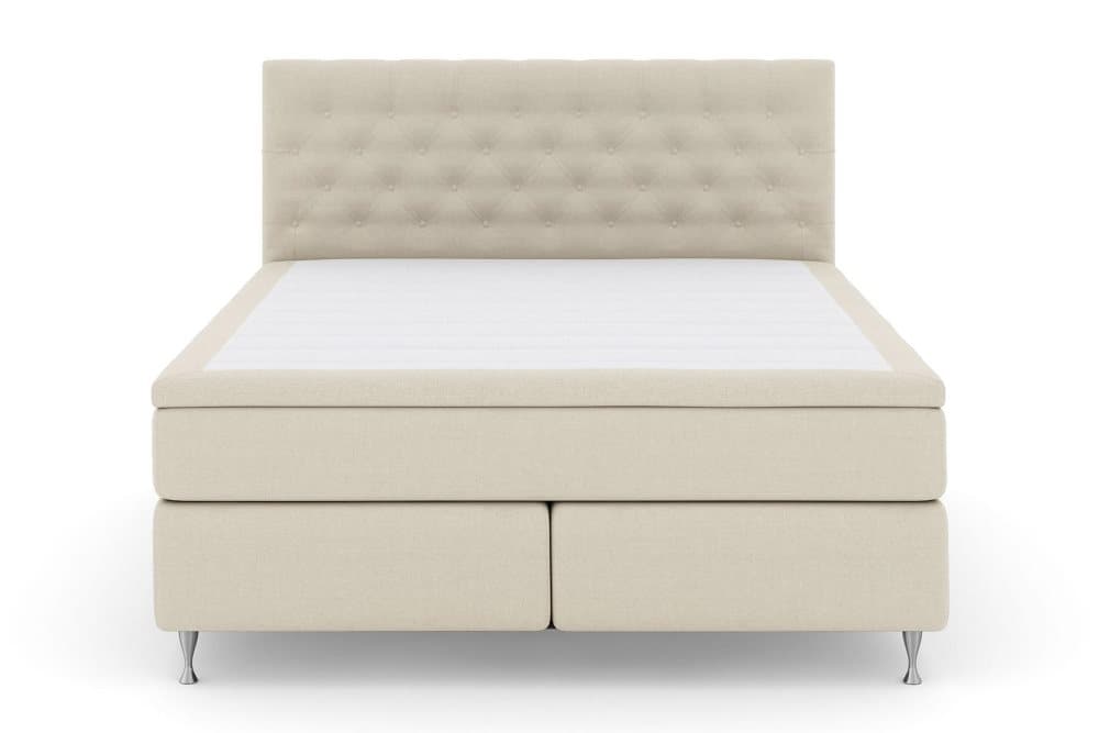 LEXI No 4 Kontinentalsäng 180 Fast Beige/Silver