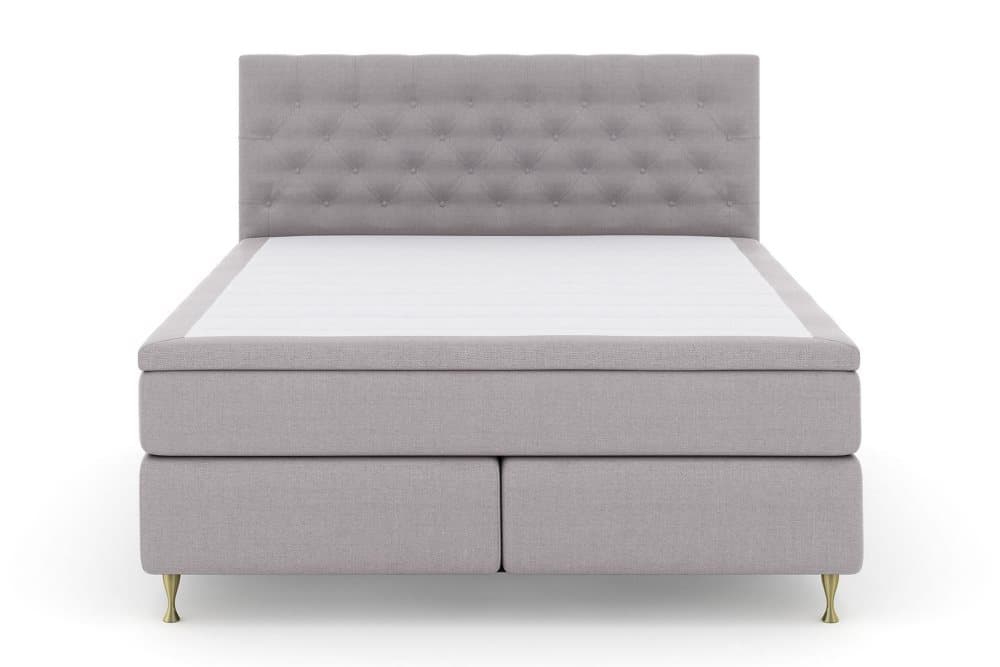 LEXI No 4 Kontinentalsäng 210 Fast Ljusgrå/Guld