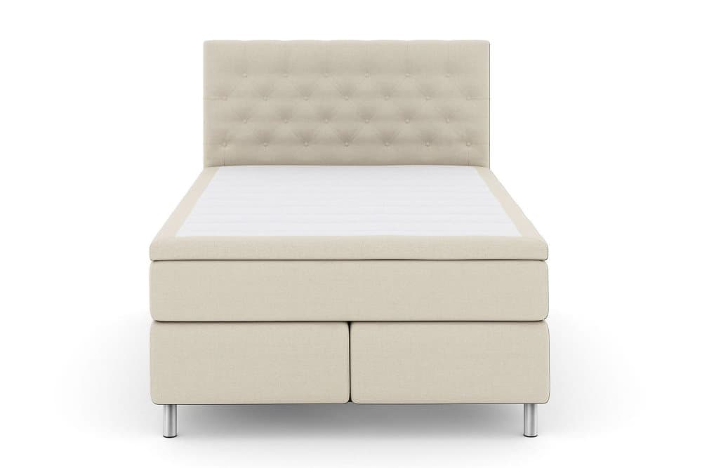 LEXI No 4 Kontinentalsäng 160 Fast Beige/Metall