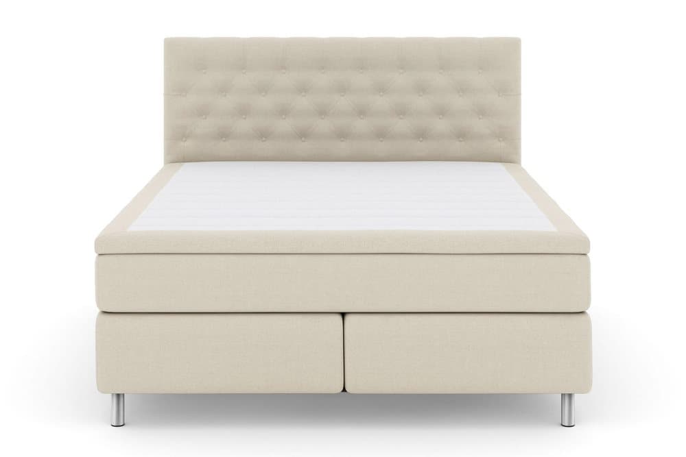 LEXI No 4 Kontinentalsäng 210 Fast Beige/Metall