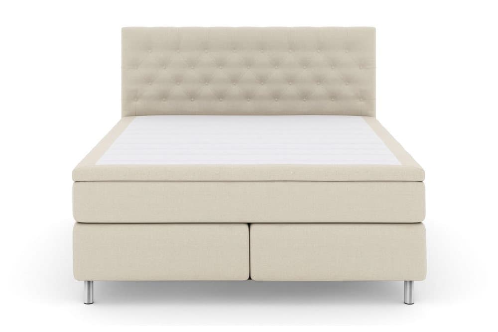 LEXI No 4 Kontinentalsäng 180 Fast/Medium Beige/Metall