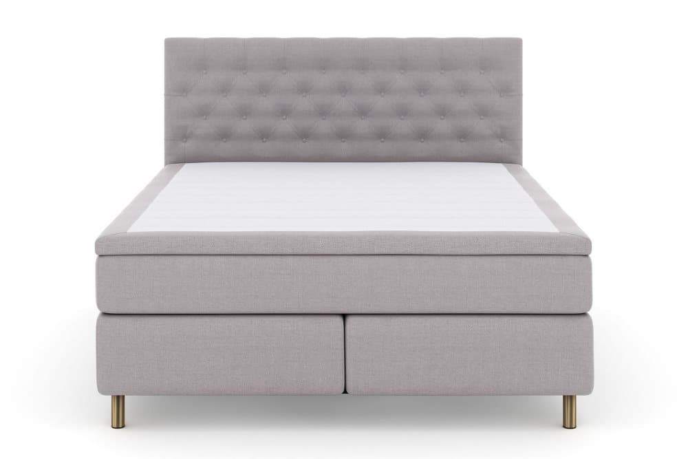 LEXI No 4 Kontinentalsäng 180 Fast Ljusgrå/Koppar