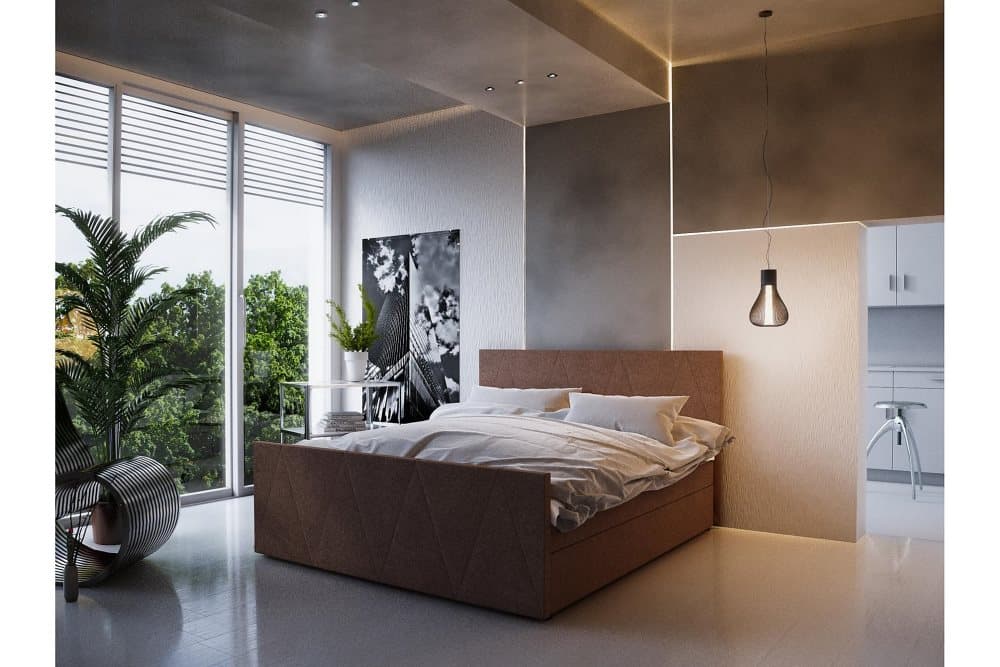 DANNI Sängpaket 160 Mönstrad Gavel Brun