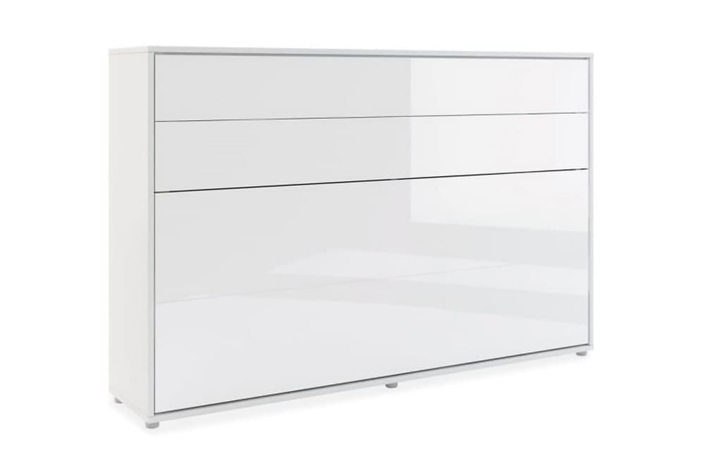 Sängskåp 120x200 cm Horisontellt Vit Högglans