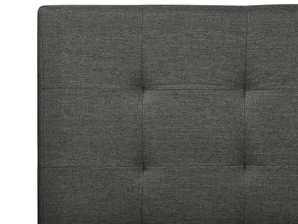 Seng Mørkegrå Polyester 160 x 200 cm Moderne Blød Polstret Dobbeltseng med Opbevaring Skuffer Under Tuftet Sengegavl Soveværelse Kvalitetsseng