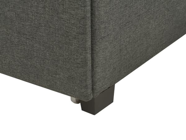 Seng Mørkegrå Polyester 160 x 200 cm Moderne Blød Polstret Dobbeltseng med Opbevaring Skuffer Under Tuftet Sengegavl Soveværelse Kvalitetsseng