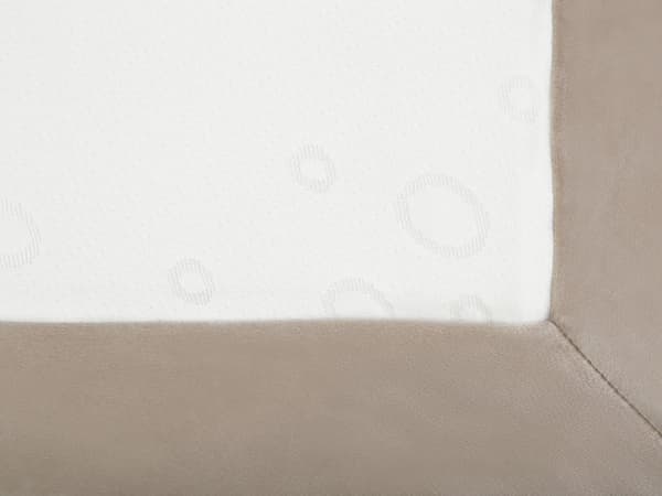 Kontinentalseng Beige Polstret med Sølv Metalben 180 x 200 cm 2 Personers God Dobbeltseng Boxmadras Lav Sengegavl Soveværelse Indretning Dekor