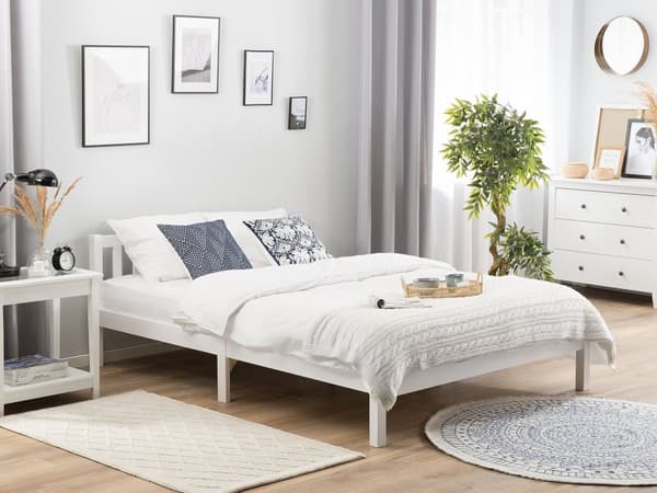 Seng med Stel Hvid Fyrretræ 180 x 200 cm Skandinavisk Stil