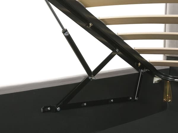 Grå velourseng 180 x 200 cm betrukket med beholder dekorativ sengegavl metalstel sorte ben