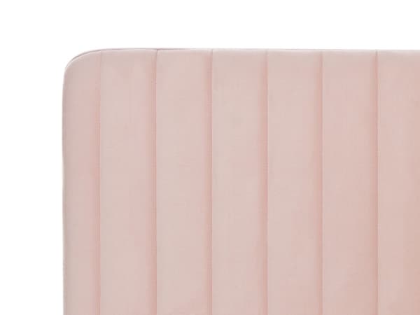 Dubbelsäng Rosa Sammet 180 x 200 cm med Tuftad Vadderad Huvudgavel Metall Ben Modern Design