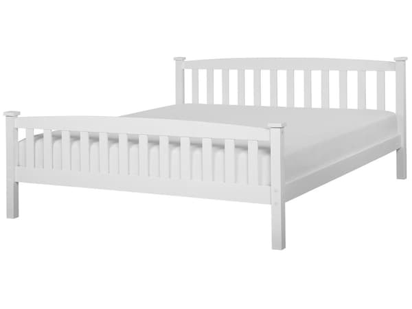 Dobbeltseng Hvidt Træ 180 x 200 cm 2 Personers Mands Træseng Sengeramme Lamel Skandinavisk til Voksen Soveværelse Inspiration Design