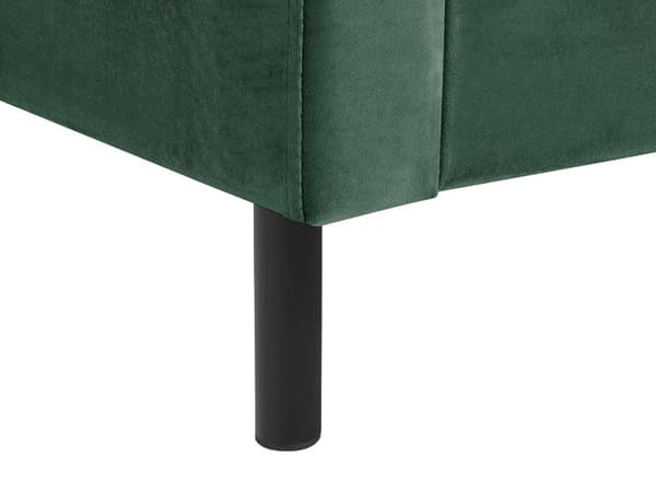 Grøn velour dobbeltseng 160 x 200 cm med retro nakkestøtteramme