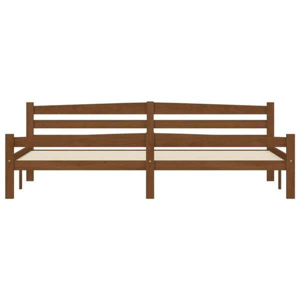 vidaXL Sengeramme honningbrun heltre furu 200x200 cm