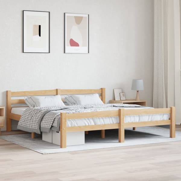vidaXL sengestel 180x200 cm massivt fyrretræ