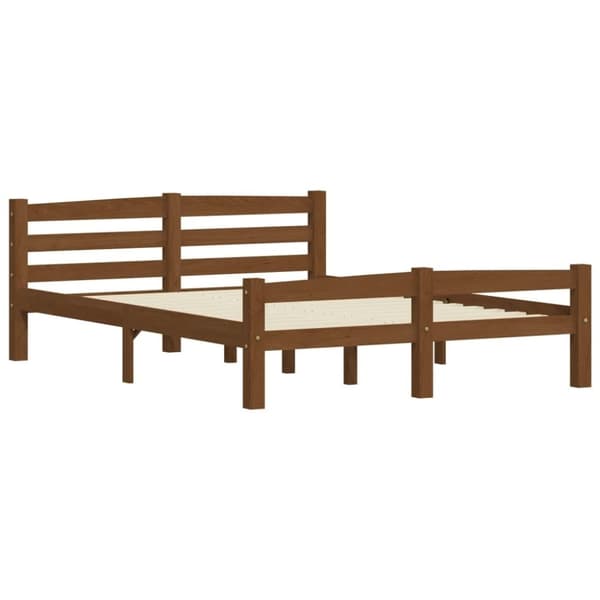 vidaXL sengeramme uden madras massivt fyrretræ 140x200 cm honningbrun