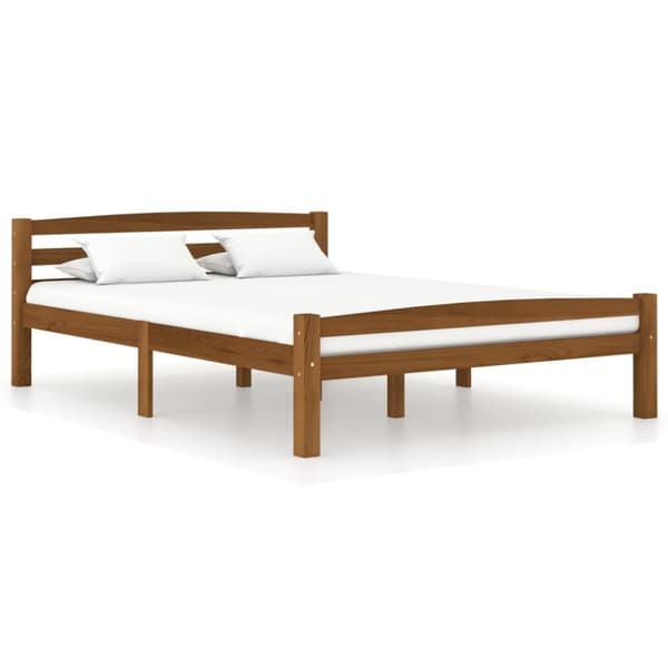 vidaXL sengeramme uden madras massivt fyrretræ 140x200 cm honningbrun