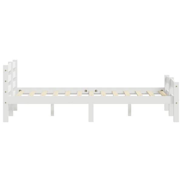 vidaXL Sengeramme hvit heltre furu 120x200 cm