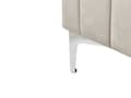 Miniatyrbillede 9 af 10: Beige grå velourpolstret seng 160 x 200 cm quiltet hovedgærde metalben moderne design