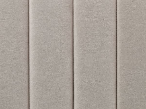 Beige grå velourpolstret seng 160 x 200 cm quiltet hovedgærde metalben moderne design