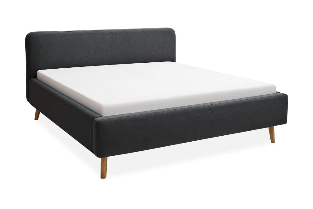 YAXHAM Sängram 140x200 cm Antracit/Ek