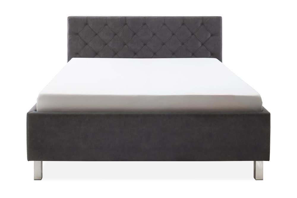 AIMONI Sängram med Förvaring 160x200 cm Antracit/Krom