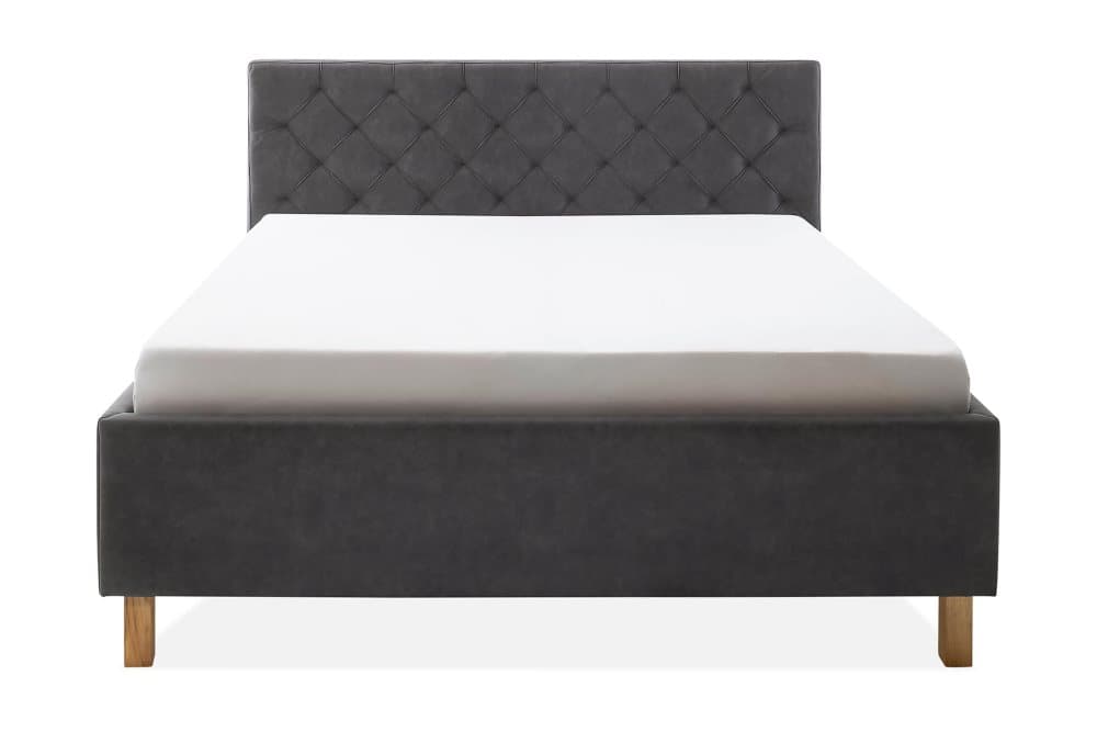 AIMONI Sängram med Förvaring 160x200 cm Antracit/Ek