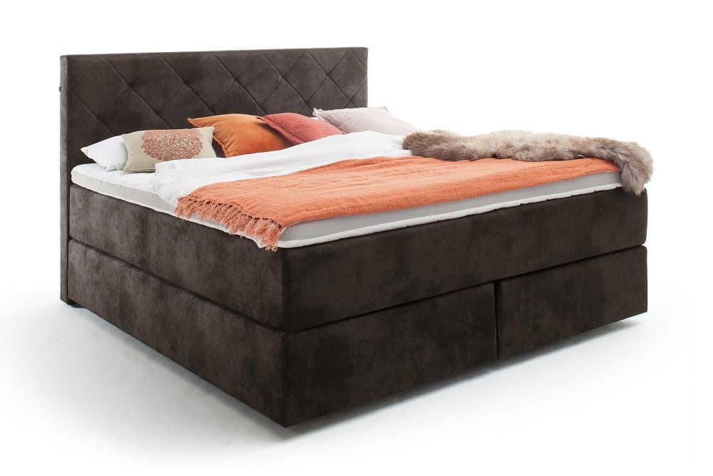 FERIOLO Sängpaket Kontinentalsäng 200x200 cm Mocka/Brun