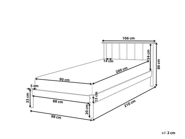 Seng Lyst fyrretræ 90 x 200 cm med Sengegavl Lamelramme til to personer Minimalistisk Dobbeltseng Rustik Soveværelse Indretning