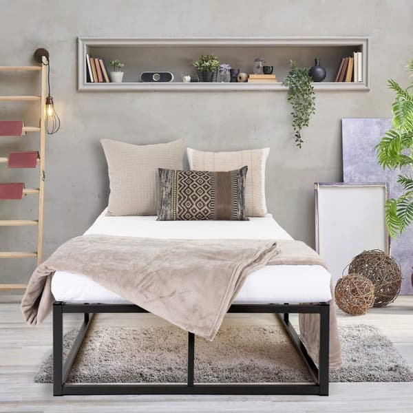 ML Design metallbädd 90x200cm på stålram med slattram, svart, sängram av metall, robust, ljusmontering, säng för barns sovrum, tonåringar, vuxna