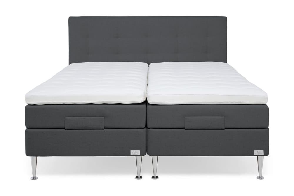 LENOX Ställbar Säng 180 Medium/Medium + Sänggavel Antracit