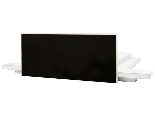 Vattensäng med Sängbord Konstläder Vit 160 x 200 cm King Size Låg Profil Japandi Sovrum
