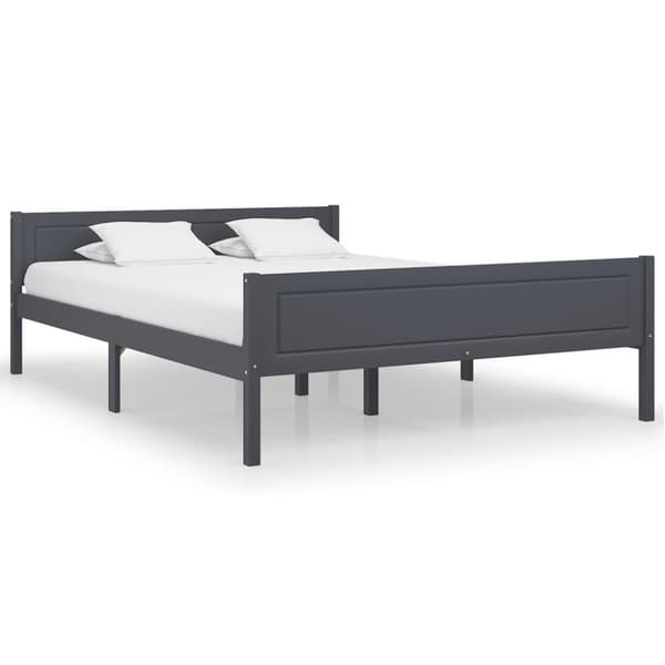 vidaXL Sengeramme heltre furu grå 120x200 cm