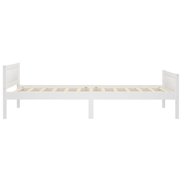 vidaXL Sängynrunko täysi mänty valkoinen 90x200 cm