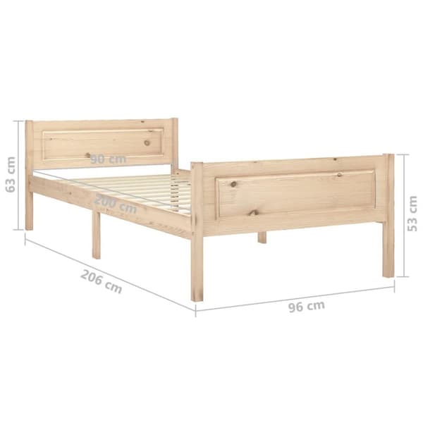 vidaXL sengeramme uden madras massivt fyrretræ 90x200 cm