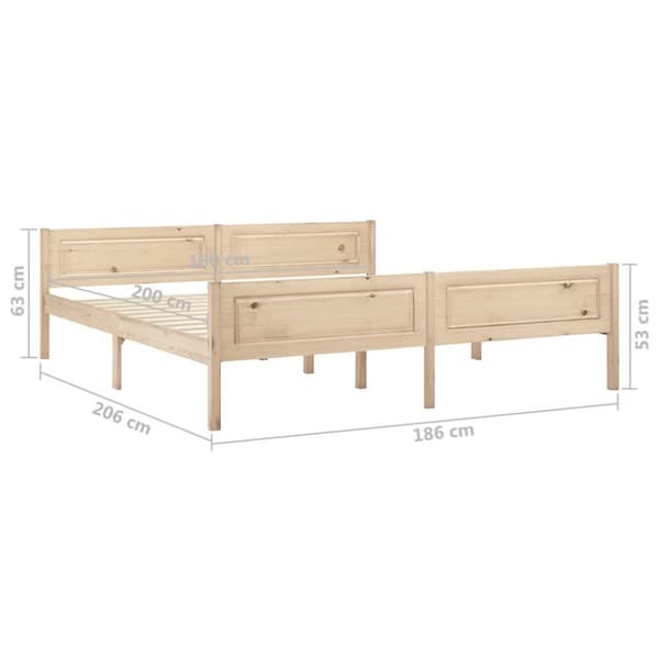vidaXL sengestel 180x200 cm massivt fyrretræ