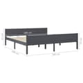 Miniatyrbilde 6 av 6: vidaXL Sengeramme heltre furu grå 180x200 cm