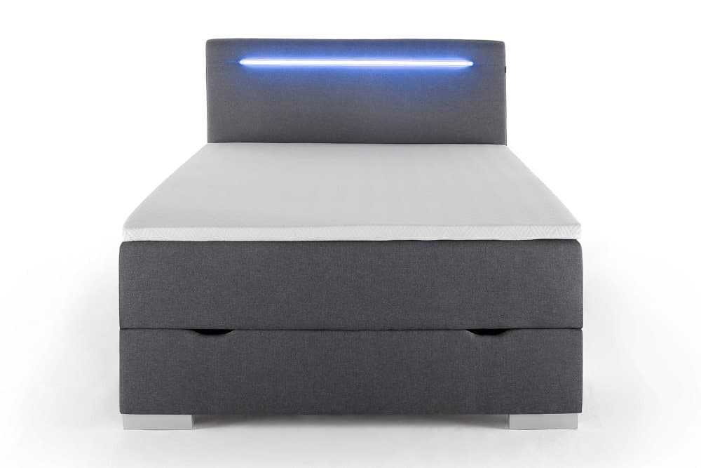 OLANCHA Sängpaket Ramsäng 140x200 cm Antracit/Krom