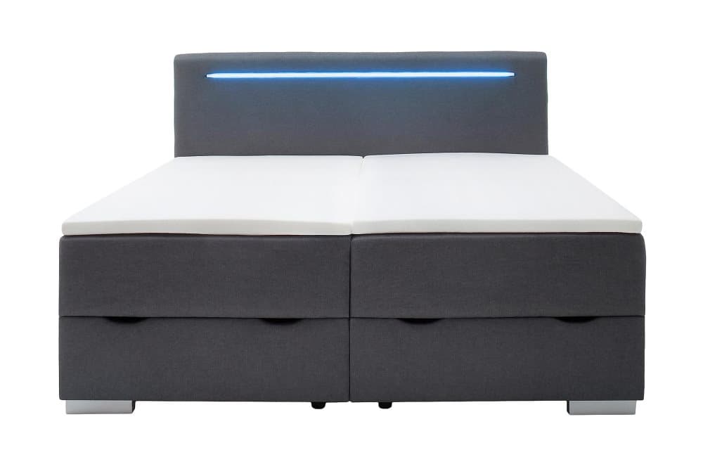 OLANCHA Sängpaket Ramsäng 160x200 cm Antracit/Krom