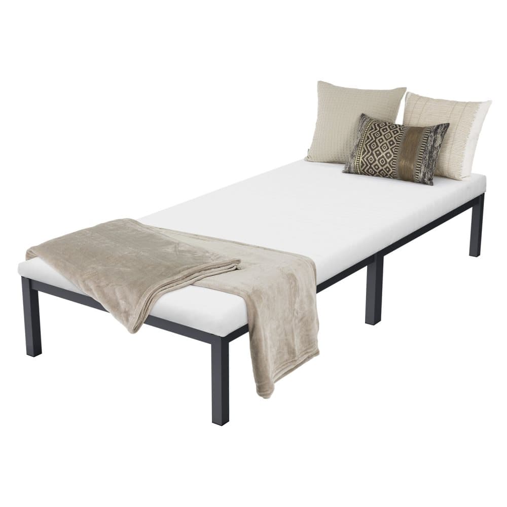 ML Design metallbädd 90x200cm på stålram med slattram, antracit, metallbäddsram, robust, ljusmontering, säng för barns sovrum tonåringar vuxna