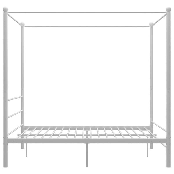 vidaXL Himmelsengeramme hvit metall 160x200 cm