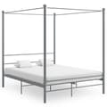 Miniatyrbillede 1 af 6: vidaXL sengestel til himmelseng 160x200 cm metal grå